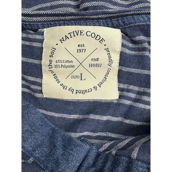 Blue striped native code shirt size large - Picture 3 of 5